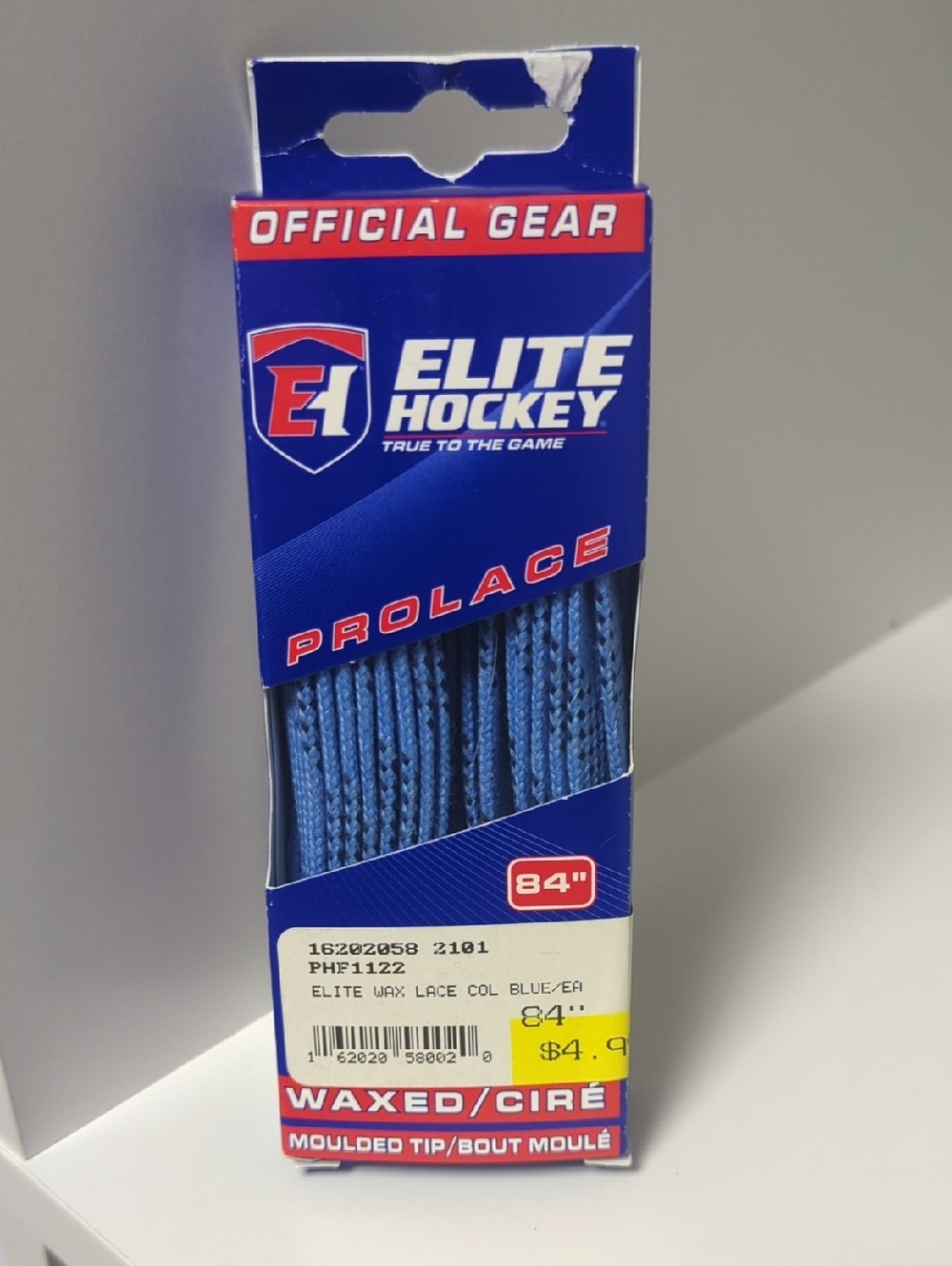 Hockey Skate laces - 84" Blue Wax Laces